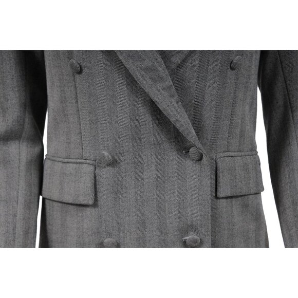 RTA Womens Herringbone Double Breasted Blazer Small White Grey Black Jacket - Picture 3 of 12